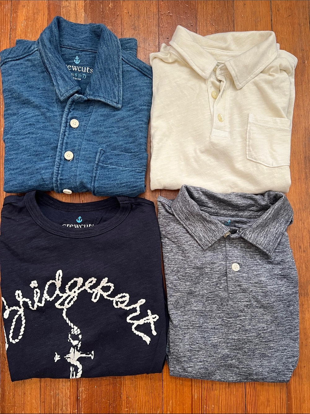 Crewcuts 4-Pack Boys Tops — Blue, Cream, Navy, Gray